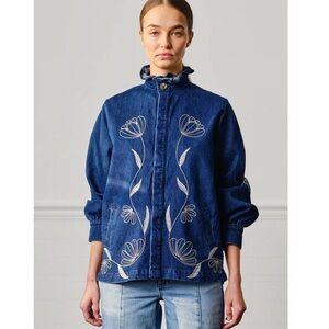 Seventy + Mochi Flor Pablo 
Retail $250.00 Floral Embroidered Jacket NWT